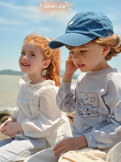 White Baby-doll Smocking Blouse