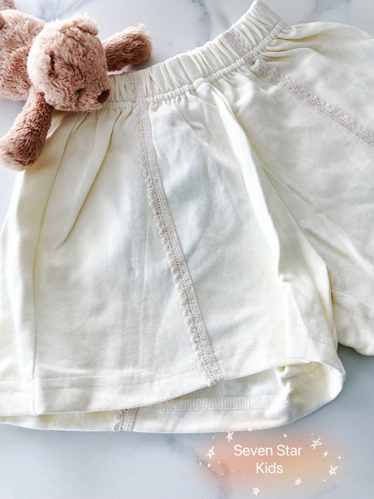 girls White Casual Shorts