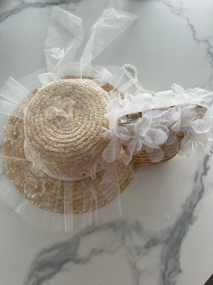 Straw Hat and Bag Set
